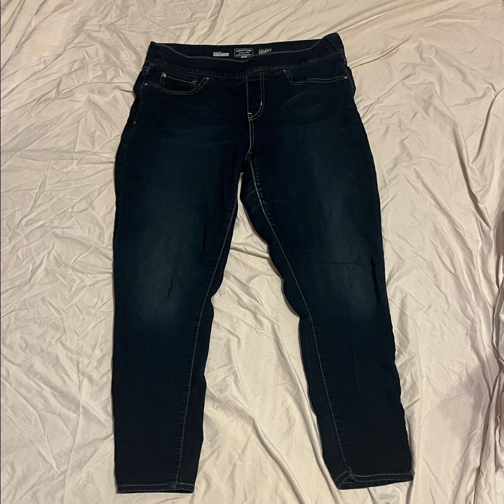 Signature by Levi Strauss Women's Dark Blue Skinny Jeans Tummy Control